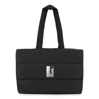 POMMES DE PIN DANS LA BRUME MATINALE - Sac shopping matelassé - noir - Devant