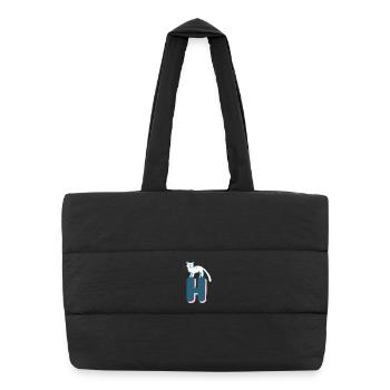 Cat Letter H - Puffer Shopping Bag - black - Front