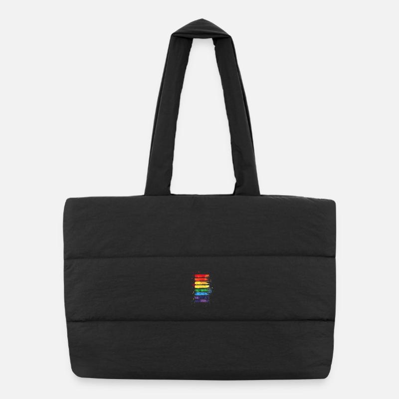 subtil et cool dégoulinant drapeau de la fierté design arc-en-ciel Sac shopping matelassé
