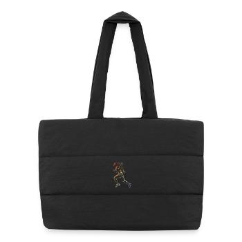 Runner Drawing Retro Style - Puffer Shopping Bag - black - Front