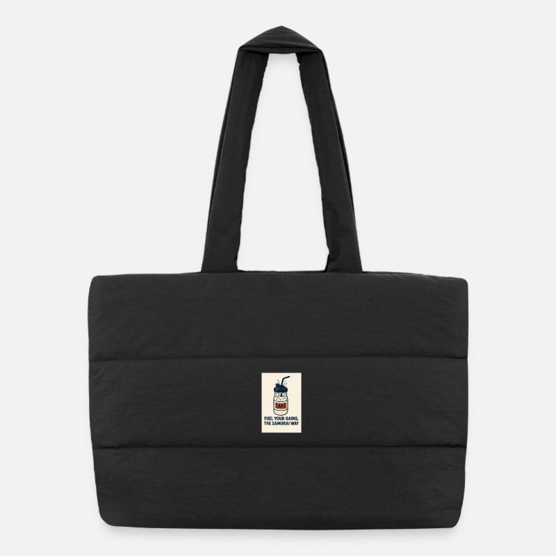 Sake and Samurai Style Gains - Puffer Shopping Bag - black
