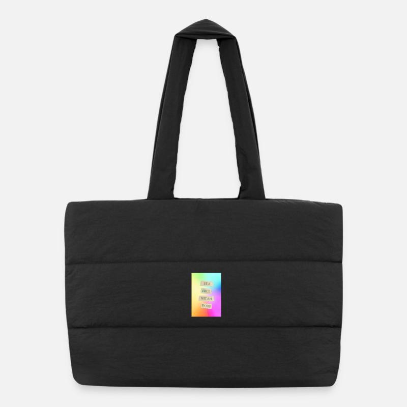 Be A Voice Not An Echo Motivational Design Puffer Shopping Bag