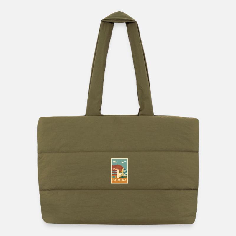 Gomera Island Panorama Puffer Shopping Bag