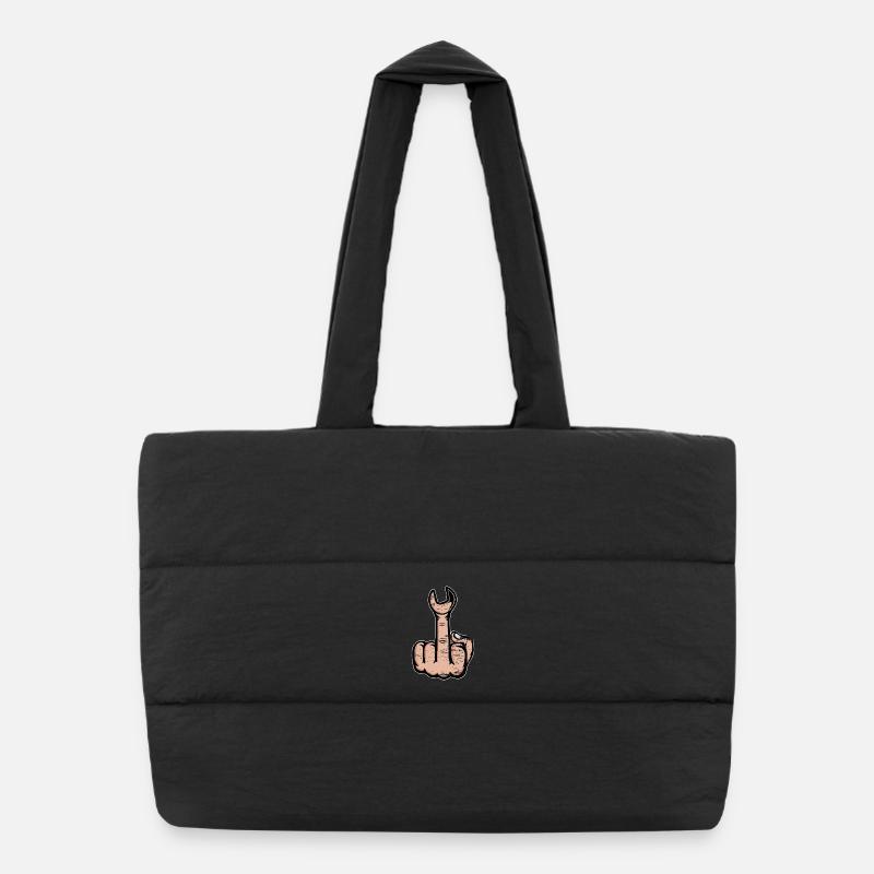 Clé à doigt puante du majeur Sac shopping matelassé