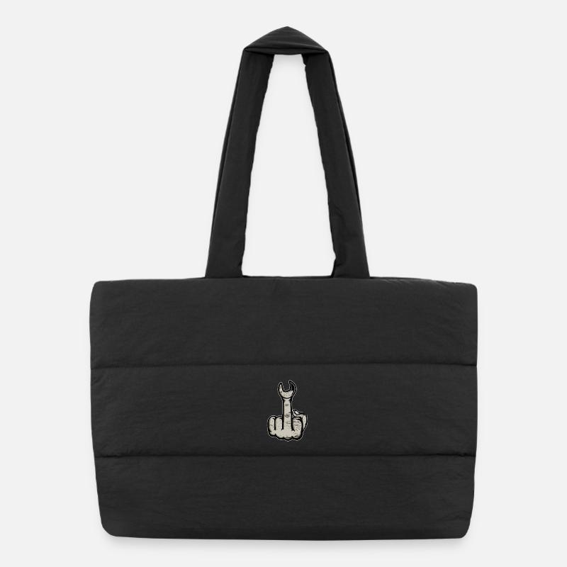 Doigt du milieu Clé à doigt puante Conception Sac shopping matelassé