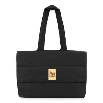 La sagesse de l’âne au repos - Sac shopping matelassé - noir - Devant
