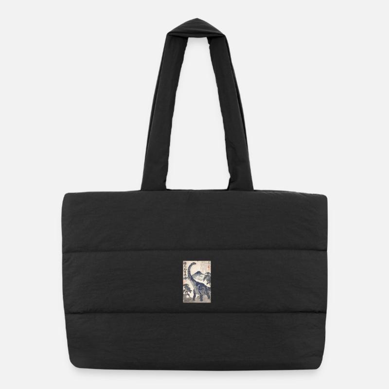 Ukiyo-e Dino sous le mont Fuji Sac shopping matelassé
