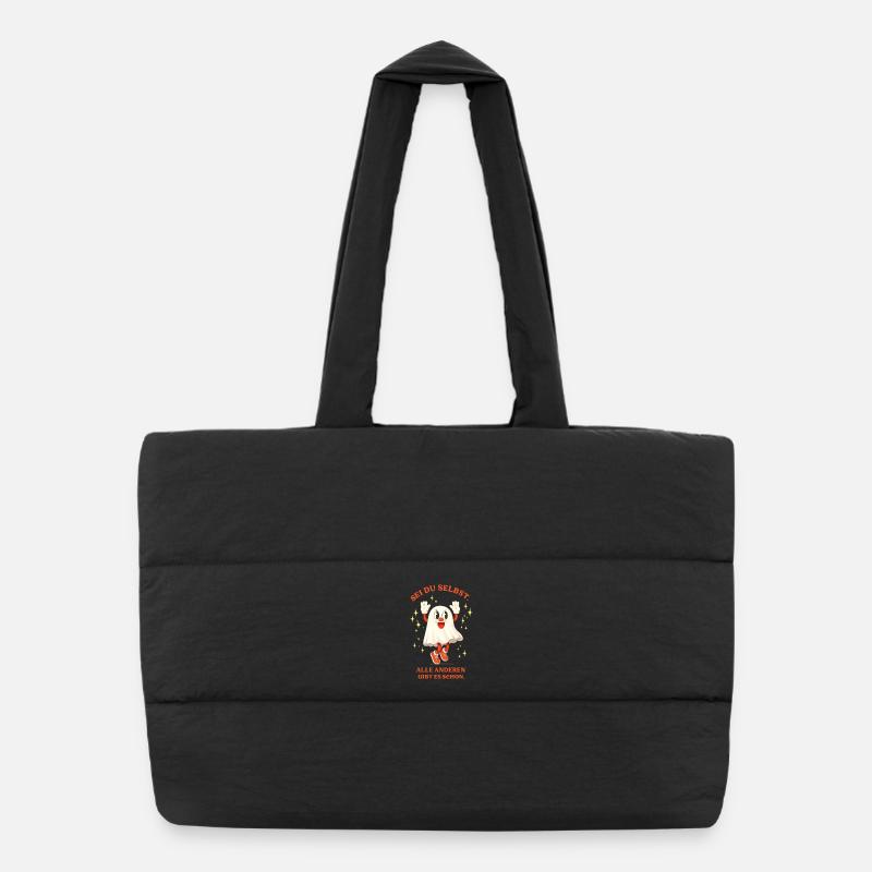 Be Yourself Glittering Ghost Puffer Shopping Bag