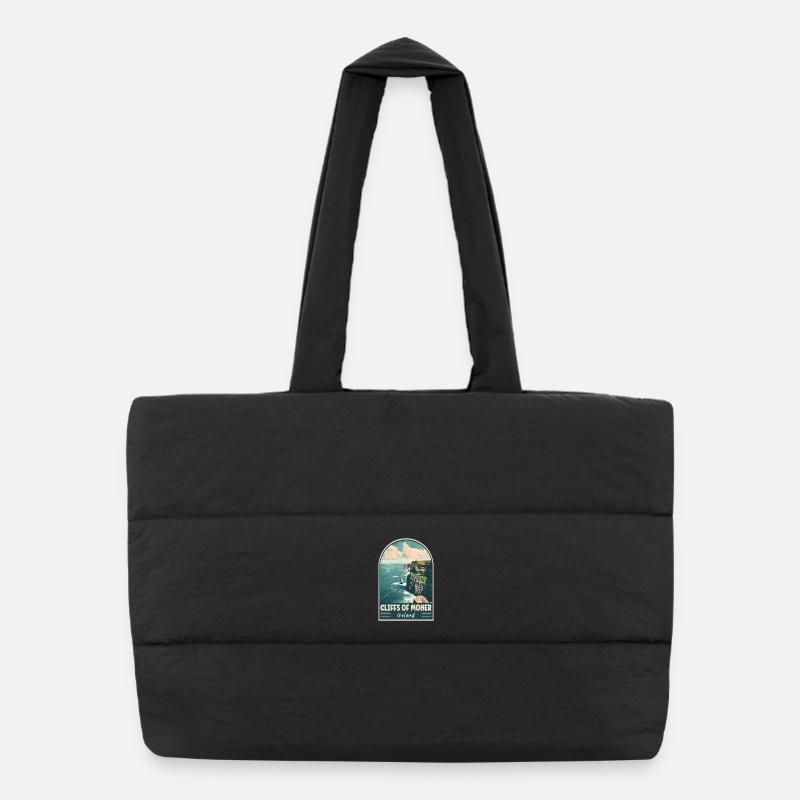 Découvrez les falaises de Moher en Irlande Sac shopping matelassé