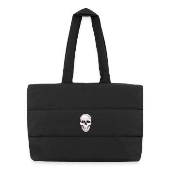 Totenkopf Dark Art Schädeldesign Original - Puffer-Einkaufstasche - Schwarz - Vorne