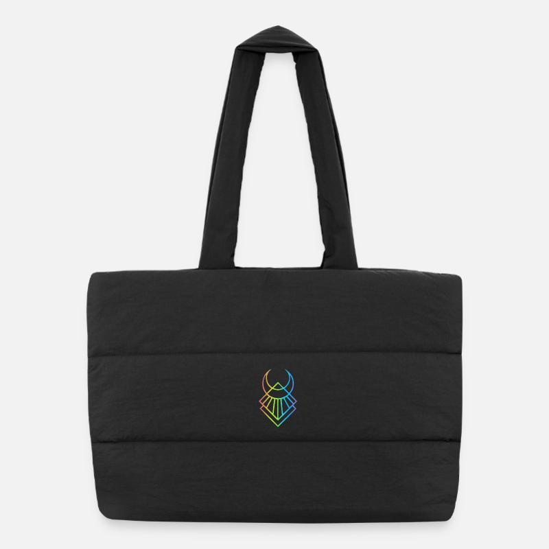 Symbole lunaire égyptien multicolore Sac shopping matelassé