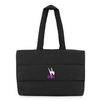 Pole Dance Silhouette – Train Hard Spin Harder - Puffer Shopping Bag - black - Front
