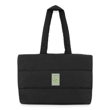 Macaron Pistazie – Le Petit Plaisir Design - Puffer-Einkaufstasche - Schwarz - Vorne
