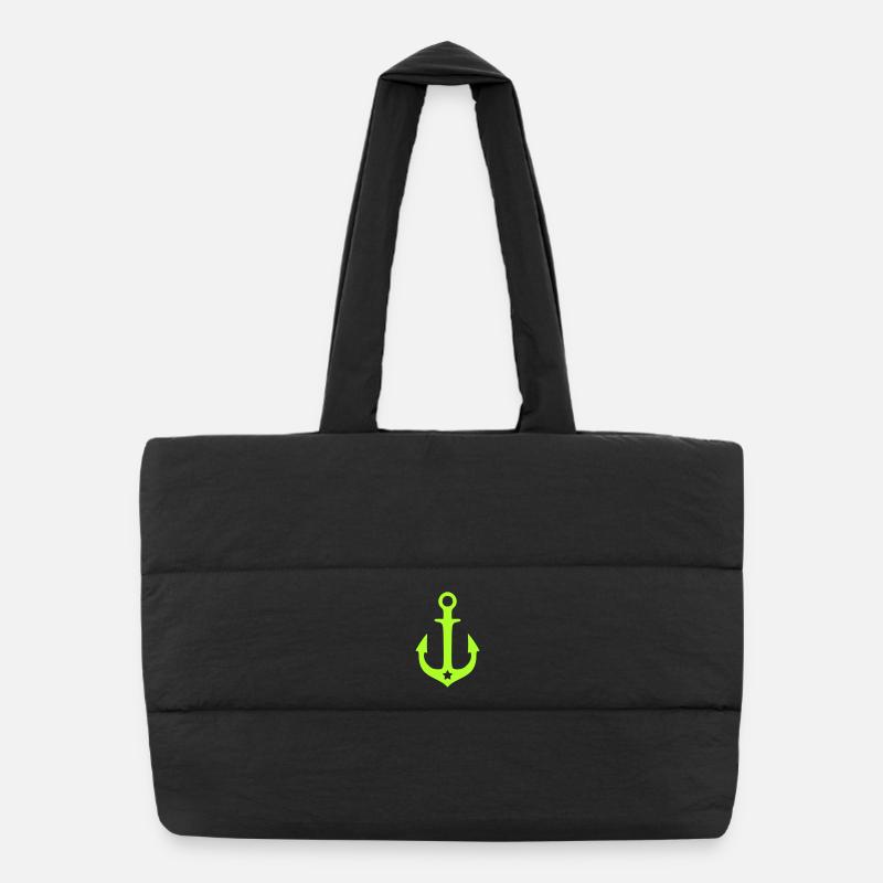 Neon anchor with star badge Puffer Shopping Bag