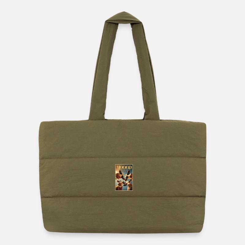Mood Moo : Affiche Glam Cow Sac shopping matelassé