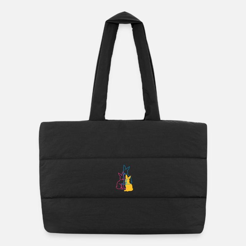 trois lapins Sac shopping matelassé