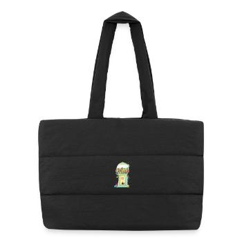 nostalgic retro chewing gum vending machine graffiti style - Puffer Shopping Bag - black - Front
