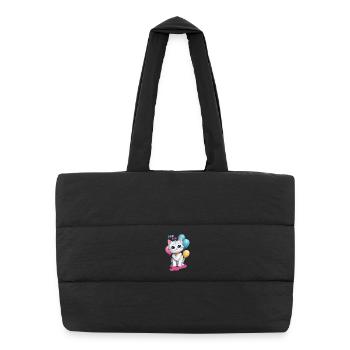 I am four years old ! - Puffer Shopping Bag - black - Front