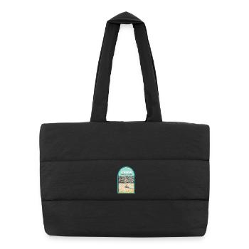 Illustration Commerce Square, Lisbon - Puffer Shopping Bag - black - Front