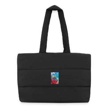Vibrant Coral Reef Underwater World - Puffer Shopping Bag - black - Front