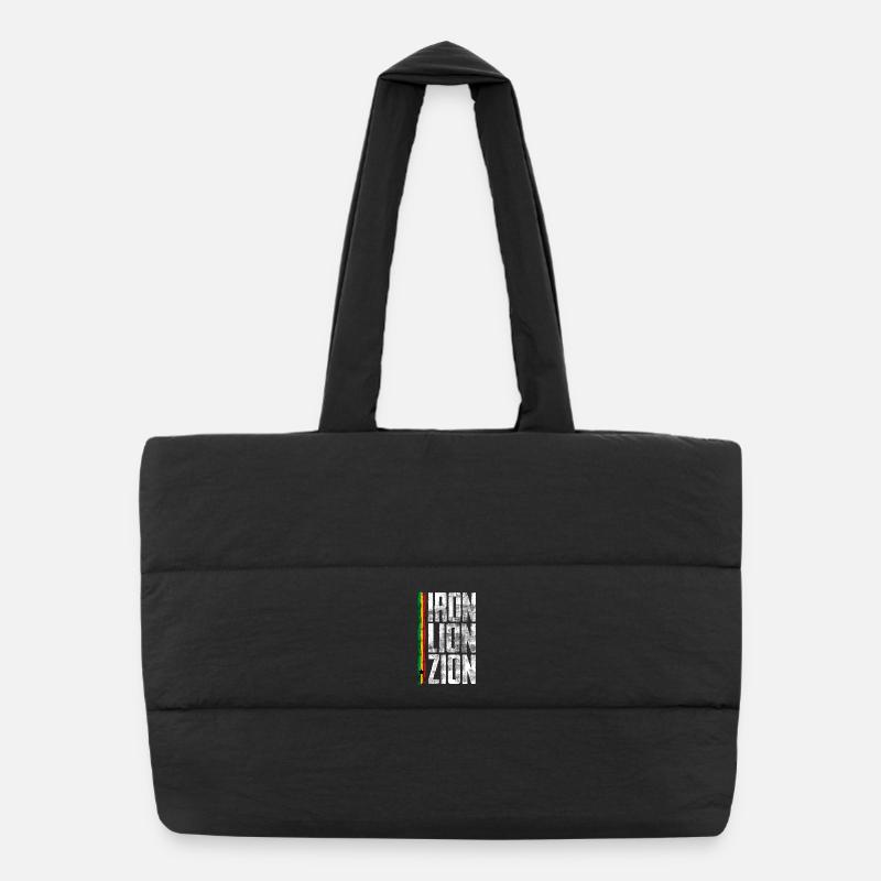 Iron Lion Rastafari Design Puffer Shopping Bag
