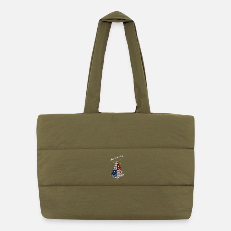 Christmas tree with Panama flag Puffer Shopping Bag