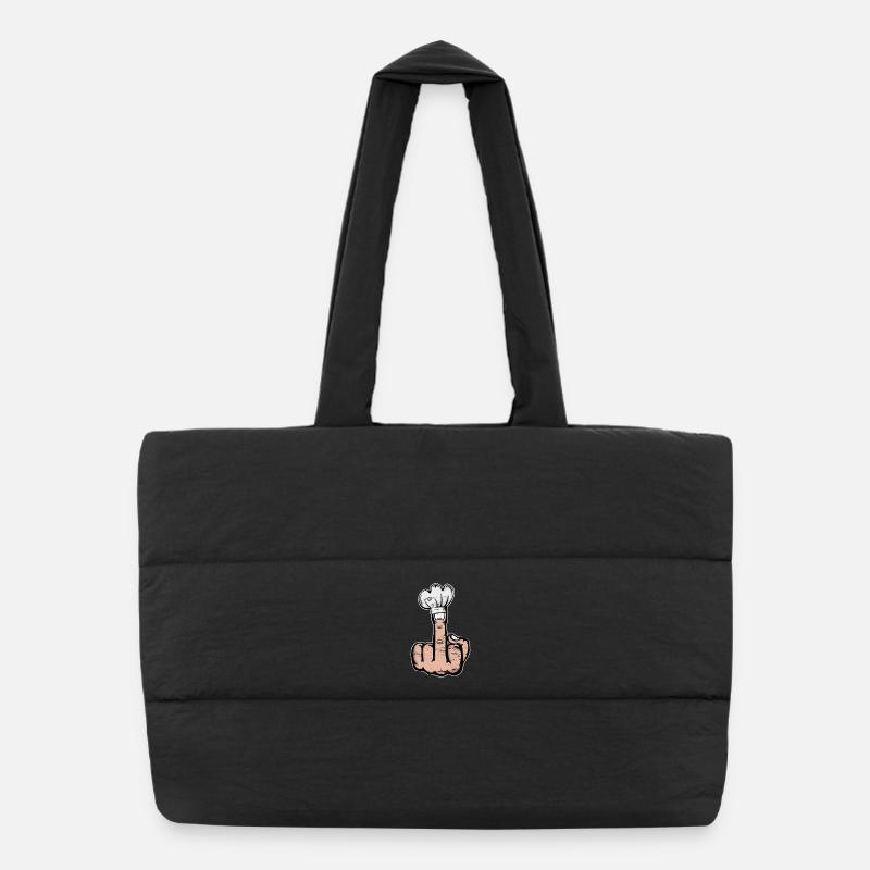 Doigt du milieu Stinky Finger chapeau de chef Design Sac shopping matelassé