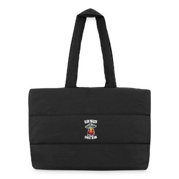 UFO Alien Invader Space Scum Scribble - Puffer Shopping Bag - black - Front