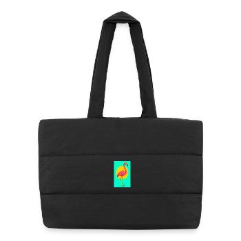 Flamant - Sac shopping matelassé - noir - Devant