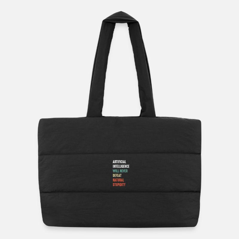 Intelligenza Artificiale Intelligente Artificiale Intelligente Artificiale Intelligente Intelligente Artificiale Intelligent - Borsa shopper trapuntata - nero