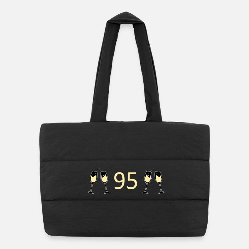 95e anniversaire 95 ans anniversaire 95 numéro 95 blanc Sac shopping matelassé