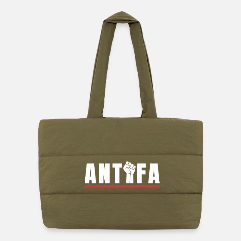 Protestation antifa, déclaration antifasciste Sac shopping matelassé