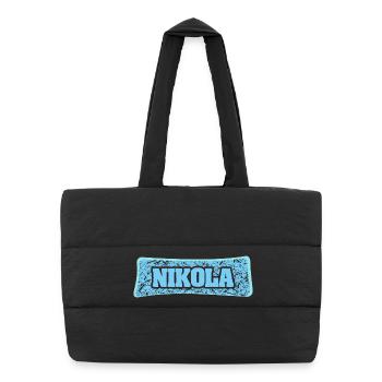 Gift for Nikola - Puffer Shopping Bag - black - Front
