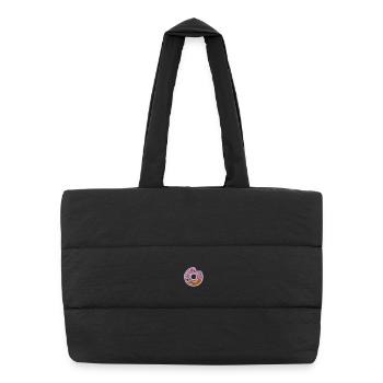 Beignet - Sac shopping matelassé - noir - Devant