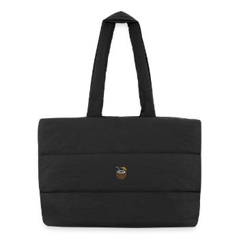 Coconut embroidered - Puffer Shopping Bag - black - Front