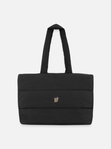 Asian foodbox - Puffer Shopping Bag - black