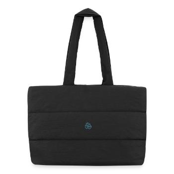Bleu flamme - Sac shopping matelassé - noir - Devant