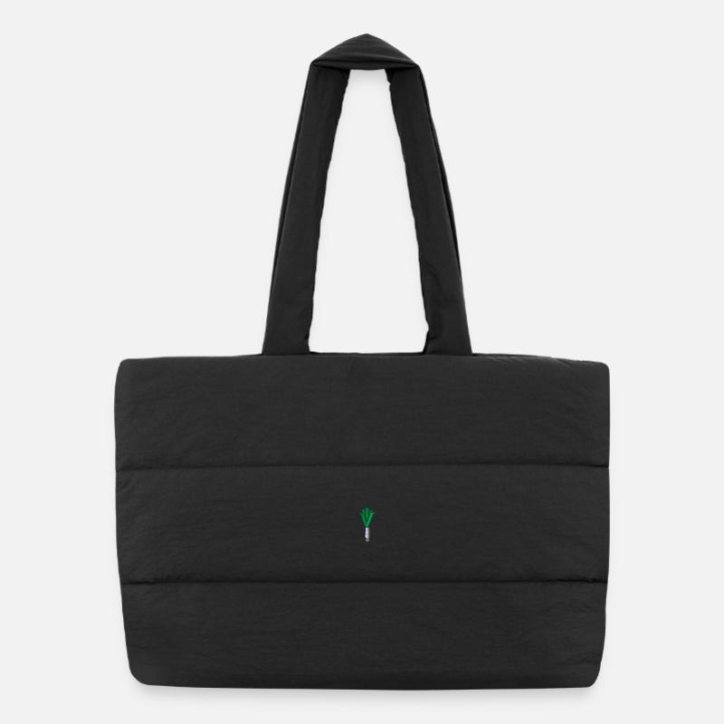 Embroidered leeks Puffer Shopping Bag