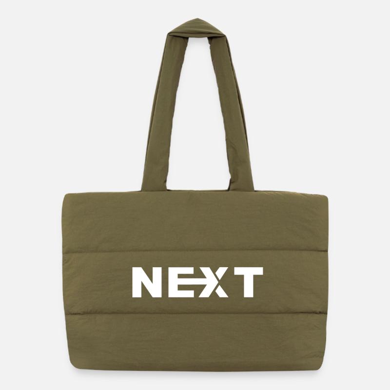Next White Text Puffer Shopping Bag