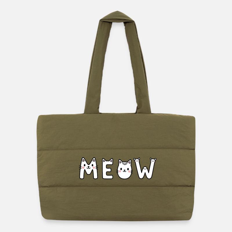 Purrfect Letters Puffer Shopping Bag