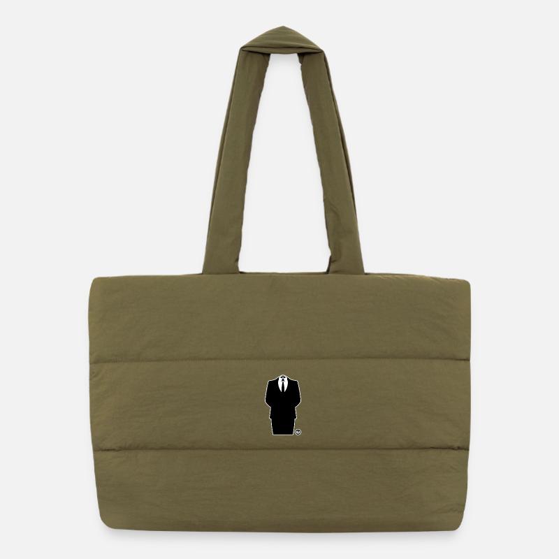 Anon Suit – Anonymous Hacker Collective Statement Puffer Shopping Bag
