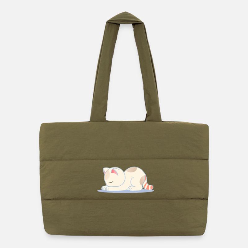 Sleeping Cat – Design for Inner Peace Puffer Shopping Bag