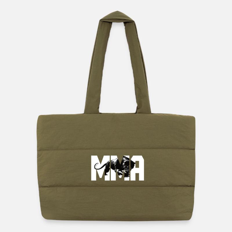 MMA design with a big cat Puffer Shopping Bag