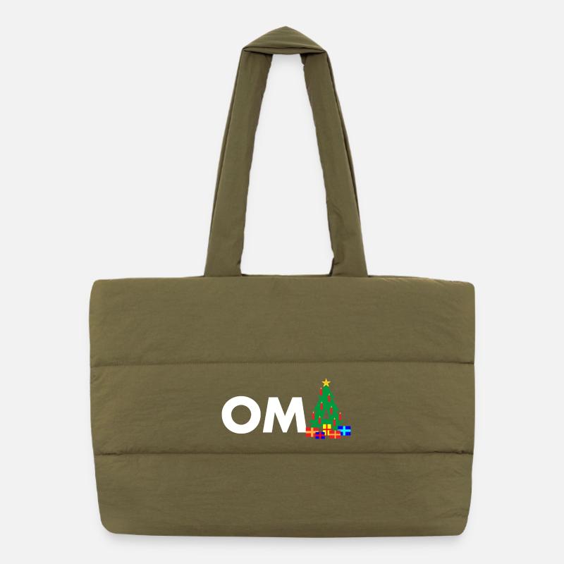 Oma Weihnachtsbaum - Puffer-Einkaufstasche - safari Green