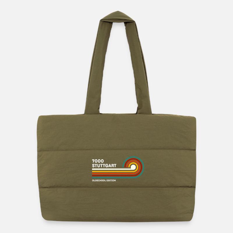 Stuttgart Retro Shirt 7000 Zip Code 80s Puffer Shopping Bag