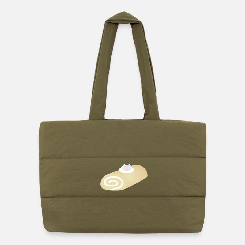 Easter Pastel Swirl Roll Puffer Shopping Bag