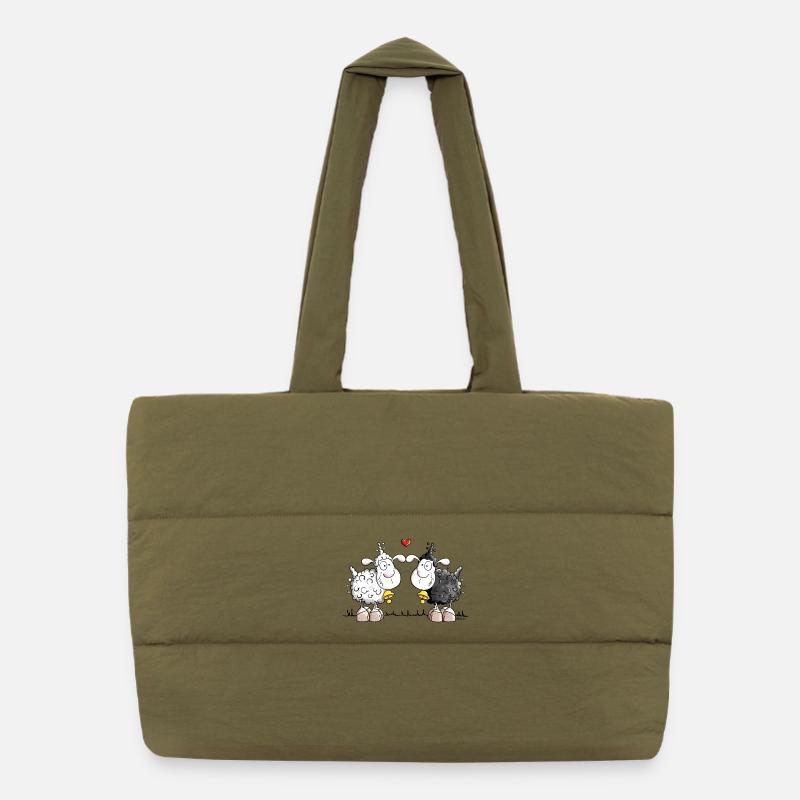 Sheep in love Puffer Shopping Bag
