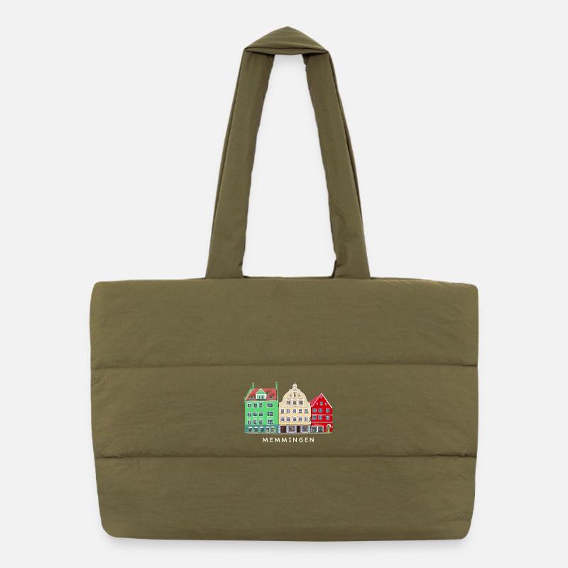 Memmingen, Bavaria, Southern Germany, Hand Drawing Puffer Shopping Bag
