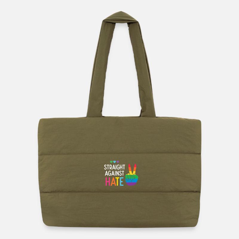 LGBT Pride Month - Straight Against Hate Puffer Shopping Bag