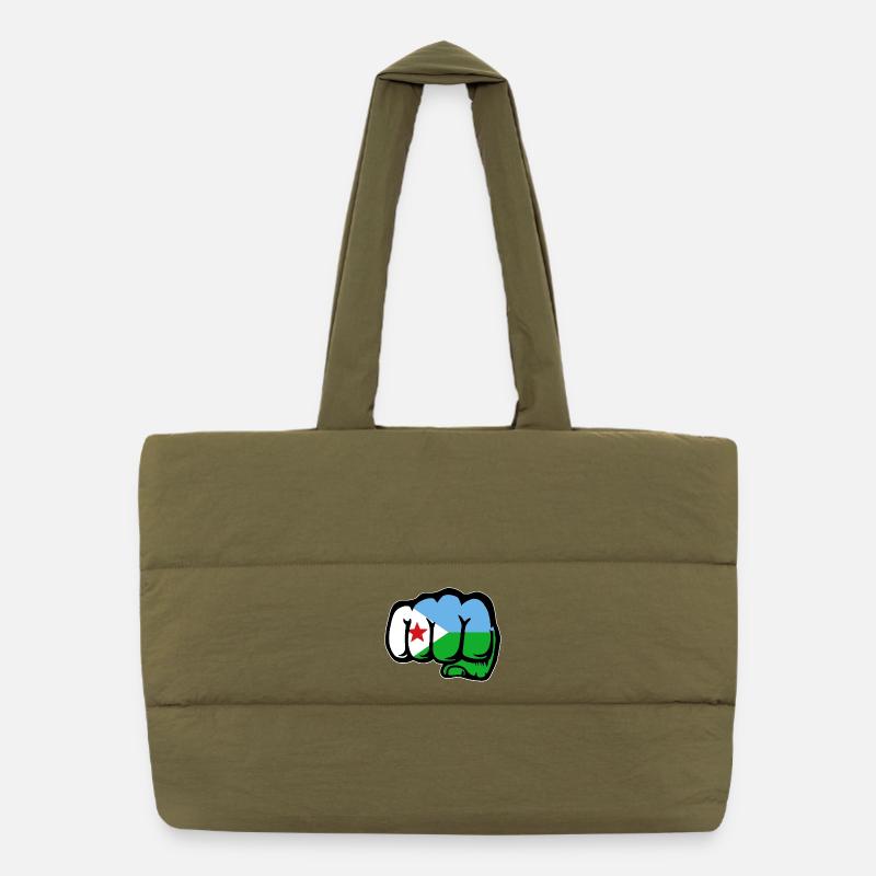 Poing du drapeau de Djibouti Sac shopping matelassé